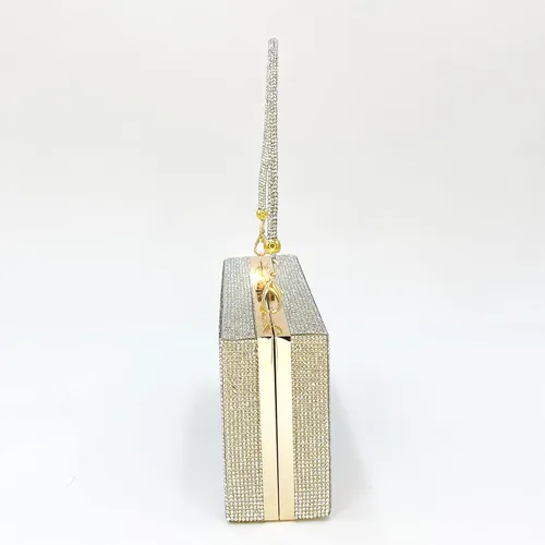 Vista 7 de Powerpurlife Bolsa de mano con diamantes de imitación para fiesta de noche para mujer