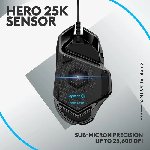 Vista 3 de Logitech G 502 Hero Mouse para juegos con cable y teclado para juegos RGB G213 - Ratones con botones programables y pesos ajustables - Teclado