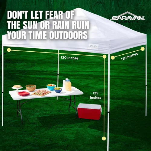 Vista 3 de Caravan Canopy M Series Pro 2 - Tienda de campaña desplegable con patas rectas, 10 x 10 pies, color blanco