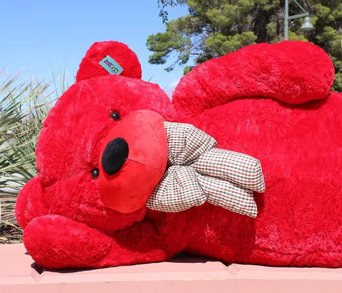 Vista 6 de Joyfay Oso de peluche gigante de 91 pulgadas, color rojo, de 7.5 pies, el mejor regalo para cumpleaños, Navidad, San Valentín, aniversario