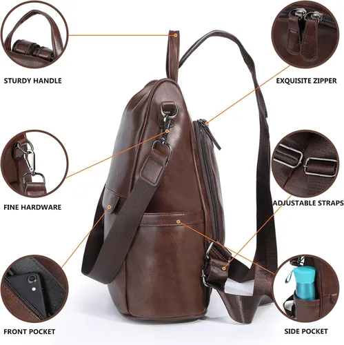 Vista 6 de Charmore - Mochila de viaje para mujer, de nylon, antirrobo, resistente al agua, ligera, estilo casual