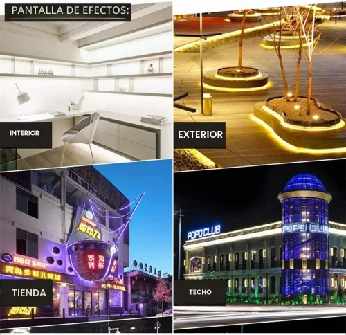 Vista 9 de SYMHMT - Tira de luz LED RGB de neón, CA 110 V/multicolor, regulable, multimodos, impermeable, flexible, con control remoto (32.8 pies, RGB)