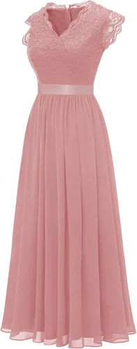 Vista 126 de Dressystar - Vestido de dama de honor, sin mangas, con cuello en V, para fiesta de boda