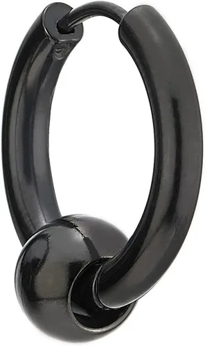 Vista 4 de Aretes de aro con bisagras de acero inoxidable para hombres y mujeres, 2 piezas