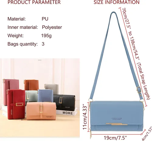 Vista 4 de PORT&LOTUS Bolso bandolera para mujer de piel sintética