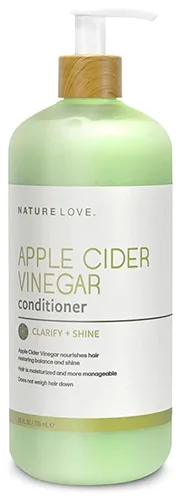Vista 2 de Nature Love - Acondicionador de vinagre de sidra de manzana, aclara y brilla, revitaliza el cabello y el cuero cabelludo, purifica sin pelar, sin