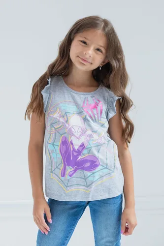 Vista 2 de Marvel Spider-Verse Ghost-Spider Girls - Paquete de 3 camisetas para niños pequeños y grandes