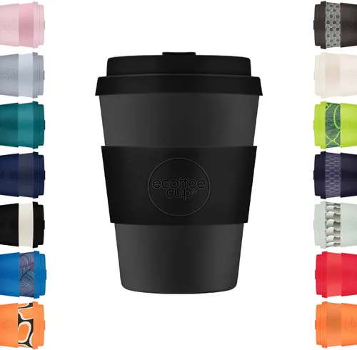 Vista 17 de Ecoffee Cup Taza de café reutilizable de 12 onzas (11.8 fl oz) – Taza de viaje a base de plantas PLA con tapa de silicona, sin melamina y apta