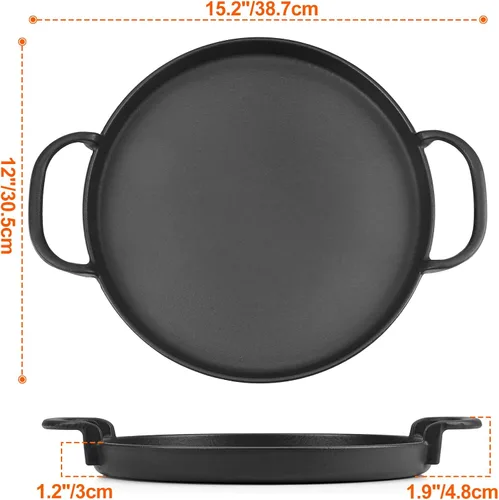 Vista 2 de onlyfire Plancha de hierro fundido con asas para el sistema Weber Gourmet