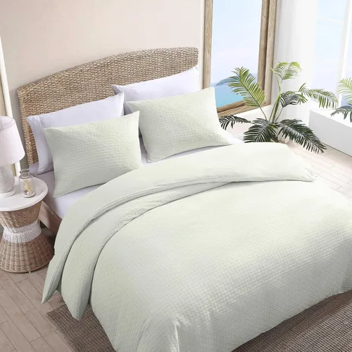 Vista 2 de Tommy Bahama - Juego de funda de edredón tamaño Queen, juego de cama liso texturizado con fundas a juego, ideal para todas las estaciones