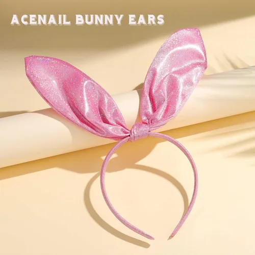 Vista 2 de Orejas de conejo blancas con orejas de conejo peludas, diadema de orejas de conejo, accesorios para el cabello para mujer