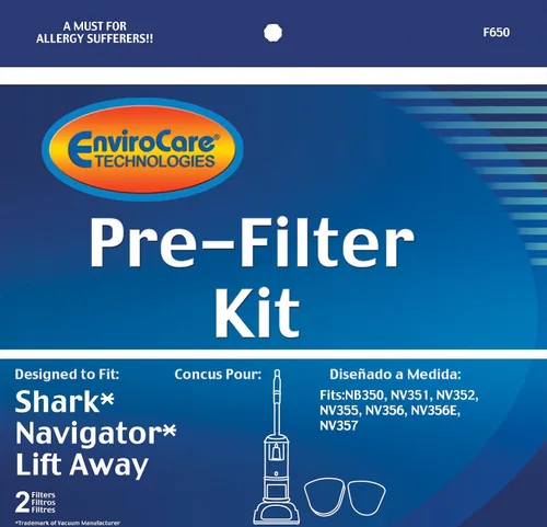 Vista 3 de EnviroCare Pre-filtros de repuesto para aspiradora de alta calidad hechos para adaptarse a kits de prefiltro Shark Navigator Lift-Away NV350, NV351
