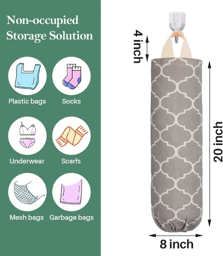 Vista 3 de Soporte para Bolsas de Plástico, Soporte para Bolsas de Supermercado Lavable para Bolsas de Plástico, Dispensador de Almacenamiento de Bolsas