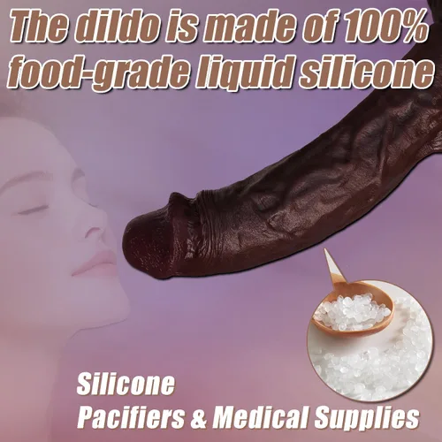 Vista 5 de Consolador negro realista de 9 pulgadas, consoladores anales gruesos y suaves, 100% silicona de grado alimenticio con ventosa, juguetes sexuales