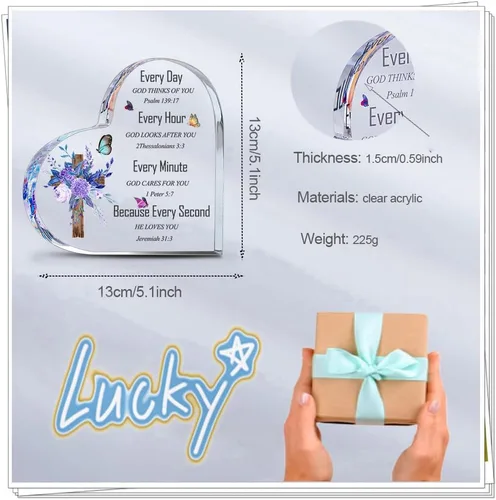 Vista 4 de Regalos cristianos para mujeres, hermanas, inspirador, positivo, apoyo emocional, decoración de escritorio, cruz para amigos, su hogar, letreros