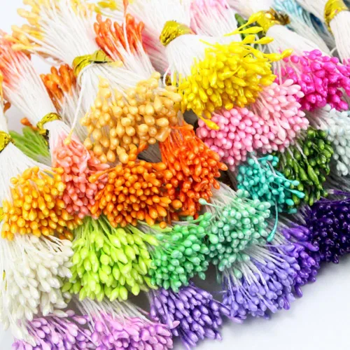 Vista 5 de 900 unids/lote Multicolor DIY perla flor estambres Pistil 0.039 in estambre floral (color 1)