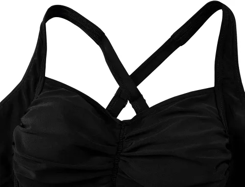 Vista 4 de Hilor Tankini para mujer, con control de abdomen, espalda cruzada, tankini