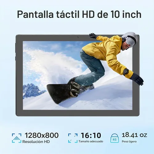 Vista 4 de Tableta 2 en 1 10 pulgadas Android 15 Tablets con teclado 64 GB ROM 8 GB RAM Soporte 1TB expansión 10.1 "Tablet incluye Ratón Stylus Tab 8MP+2MP