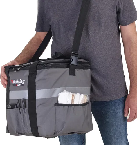 Vista 3 de Winco Bolsa aislada para entrega de alimentos/catering, pequeña, gris