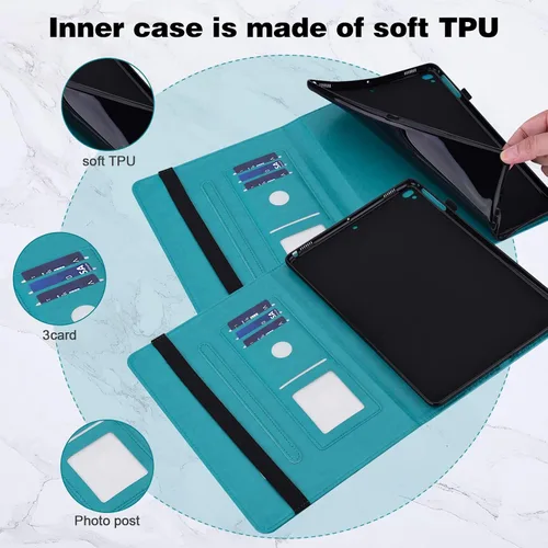 Vista 3 de Funda para Amazon Kindle Fire Max 11 (13ª generación, versión 2023) de 11 pulgadas, piel sintética, con soporte de mariposa en relieve, con lápiz