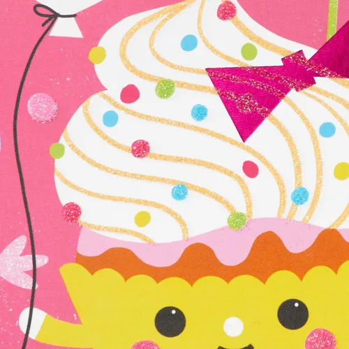 Vista 4 de Tarjeta de cumpleaños Hallmark para niñas (con pegatinas de cupcakes y dulces)