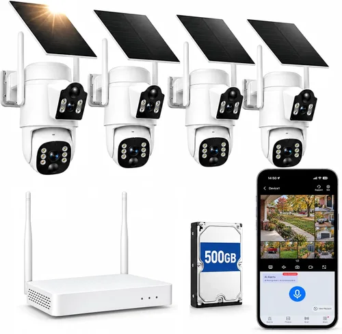 Vista 12 de Camcamp Solar Security Cameras Wireless Outdoor 4 Pack, Home Camera System Blanco