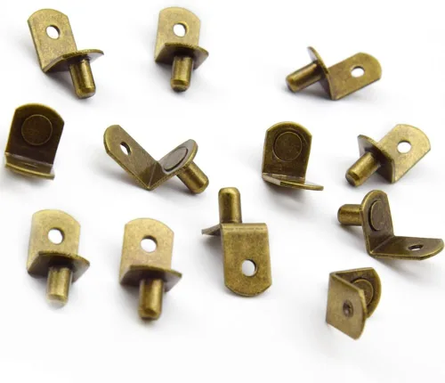 Vista 5 de 50 clavijas de soporte de estante con funda de goma para estantes de vidrio (bronce/L)