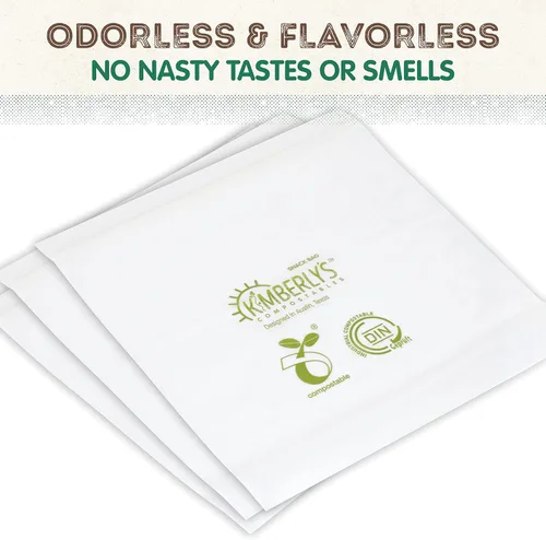 Vista 3 de KC's - Bolsas compostables para sándwiches y aperitivos – 50 unidades, 7 x 6.7 pulgadas, bolsas resellables extragruesas de 50 µm de almidón de maíz