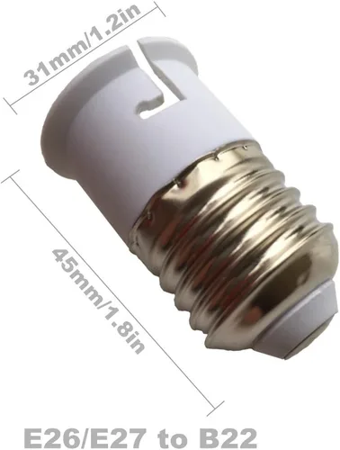 Vista 3 de Convertidor de adaptador de soporte de bombilla E27 a B22, paquete de 10 Utilizado para menos de 60W lámpara LED