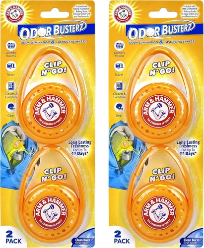 Vista 7 de Arm & Hammer Odor Busterz - Clip N Go, paquete de desodorante de 4