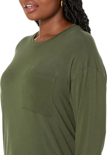 Vista 4 de Daily Ritual Camisa de manga larga con bolsillo de ajuste relajado para mujer