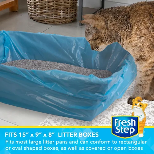 Vista 3 de Fresh Step Bolsas de arena para gatos con cordón, bolsas de arena perfumadas resistentes para sartenes ovaladas y rectangulares grandes, control