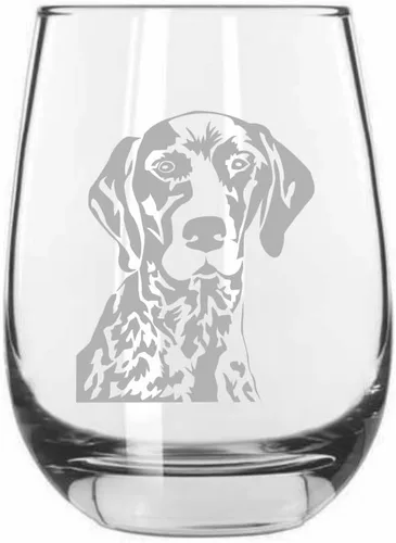 Vista 191 de Shar Pei (chino) - Vaso de vino sin tallo grabado para perro, 15.25 onzas