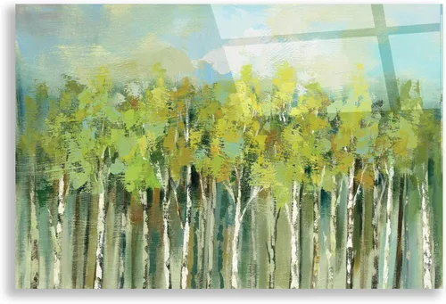 Vista 6 de Epic Art 'April Tree Tops' de Silvia Vassileva, arte de pared de vidrio acrílico, 16.0 x 12.0 in
