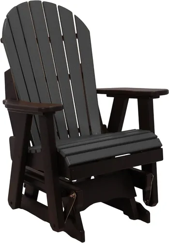 Vista 14 de Silla mecedora Aruba Adirondack de 2 pies, fabricada en Amish, madera de polietileno para exteriores, accesorios de acero inoxidable, fabricada
