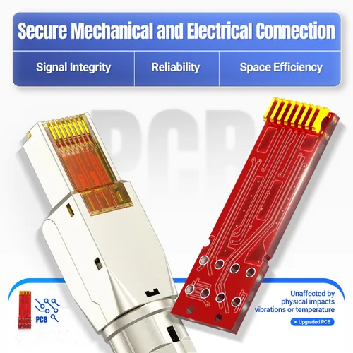 Vista 4 de AMPCOM STP CAT6 RJ45 Conector de aleación de zinc sin herramientas Ethernet Terminación de campo Enchufe modular -12