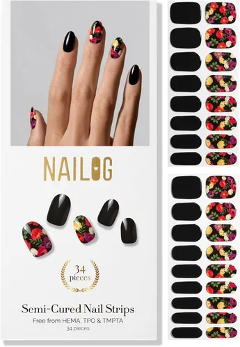 Vista 8 de Tiras de Gel para Uñas Semi Curadas, NAILOG 20 piezas Calcomanías de Uñas de Larga Duración que Funcionan con Cualquier Luz UV, Envolturas con Aurora