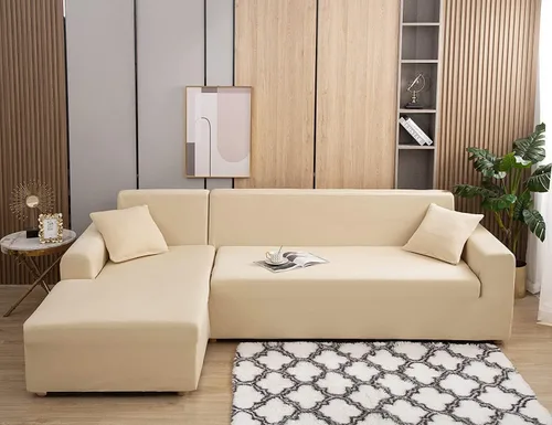 Vista 11 de ele ELEOPTION - 2 piezas de fundas de sofá seccional de 3 plazas para sofás con cojines, funda elástica en forma de L para sala de estar, funda