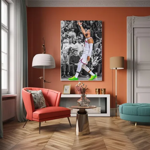 Vista 4 de Póster firmado de baloncesto de la superestrella Jalen Brunson para habitación de niños, fans, decoración de pared del dormitorio, carteles