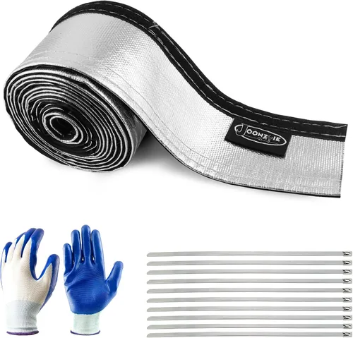 Vista 13 de Funda de protección térmica aluminizada plateada de 1-1/2 pulgadas de diámetro interior x 10 pies para una manguera de protección térmica definitiva