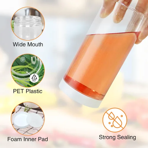Vista 60 de PeacePeo Tarros de plástico con tapas, recipientes de slime de 4 onzas, 72 frascos de plástico transparente vacíos, recipientes de cosméticos