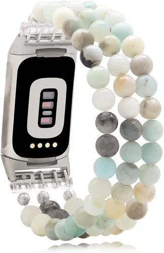 Vista 11 de C&L Accessories Compatible con Fitbit Charge 6/5 Pulsera de Reemplazo con Cuentas de Piedras Preciosas Naturales Hecha a Mano Ajustable para Mujeres
