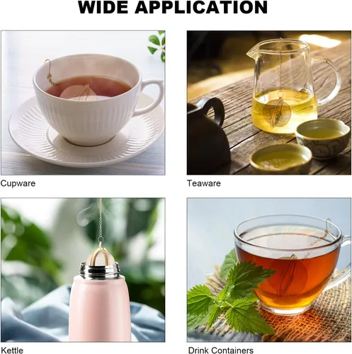 Vista 7 de Luckyiren Infusor de bola de té con cadena; filtro de filtro de té de malla fina de acero inoxidable de alta calidad, colador de colador, tamiz