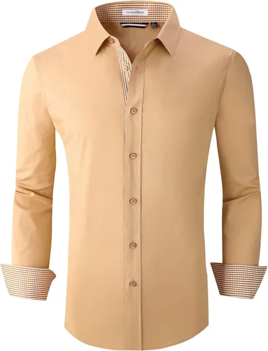 Vista 22 de Alex Vando - Camisa para hombre de manga larga con ajuste regular 06 negro