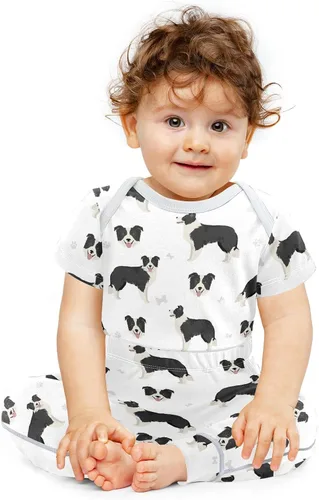 Vista 2 de vvfelixl Conjunto de pantalones de bebé, ropa de bebé de manga corta para niños y niñas de 0 a 24 meses