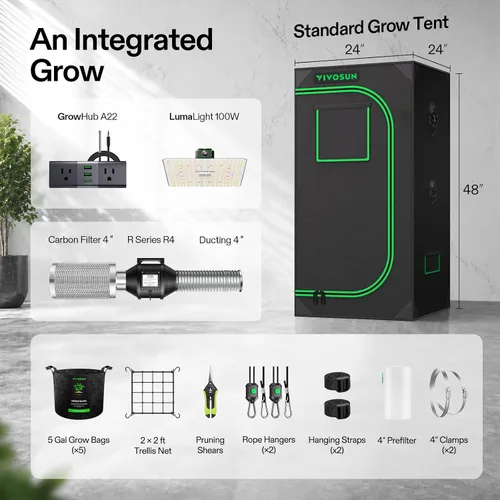Vista 7 de VIVOSUN Kit completo de tienda de cultivo para cultivo en interiores de 2 x