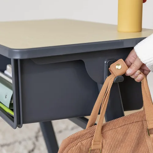 Vista 8 de ECR4Kids - Escritorio para estudiantes con frente abierto en forma de cueva con caja de libros de plástico, escritorio escolar para aula
