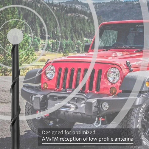 Vista 4 de BASIKER Antena para Jeep Gladiator Willys Mojave 2007-2024 2025 2026, accesorios para Jeep Gladiator, 13 pulgadas en espiral Jeep Gladiator Willys
