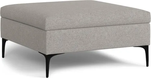 Vista 16 de SIMPLIHOME Rebecca - Mesa de centro rectangular de almacenamiento, otomana rectangular de 36 pulgadas de ancho con aspecto de lino tapizada