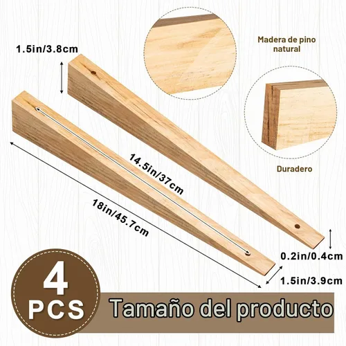 Vista 2 de Kigley 4 piezas de cuñas de madera para carretilla, piezas de repuesto